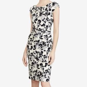 Lauren Ralph Lauren LRL Koriza Montero Floral Ruched Cap Sleeve Sheath Dress